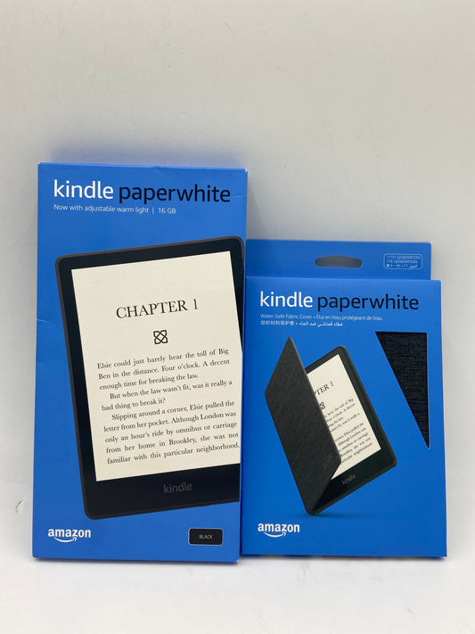 New WiFi Only Kindle Paperwhite With Case 16GB Black