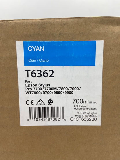 New Epson T6362 Cyan 700ml EXP 2021 Ink Cartridge for Epson Stylus Pro C13T636200
