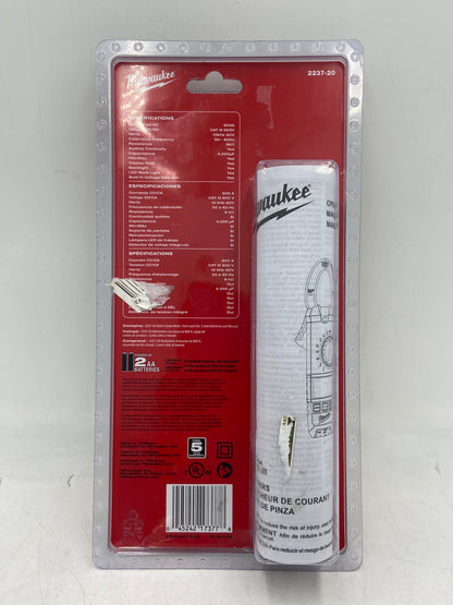 New Milwaukee 2237-20 2 AA Batteries CAT III 600V 600A Clamp Meter