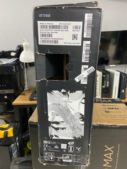 New Open Box Dell UltraSharp 27" 4K Thunderbolt Hub Monitor Monitor U2725QE