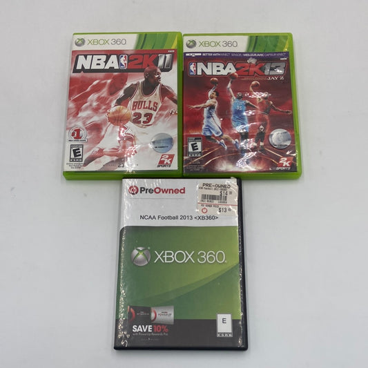 Lot of 3 Microsoft Xbox 360 Games Sports Games NBA 2K NCAA