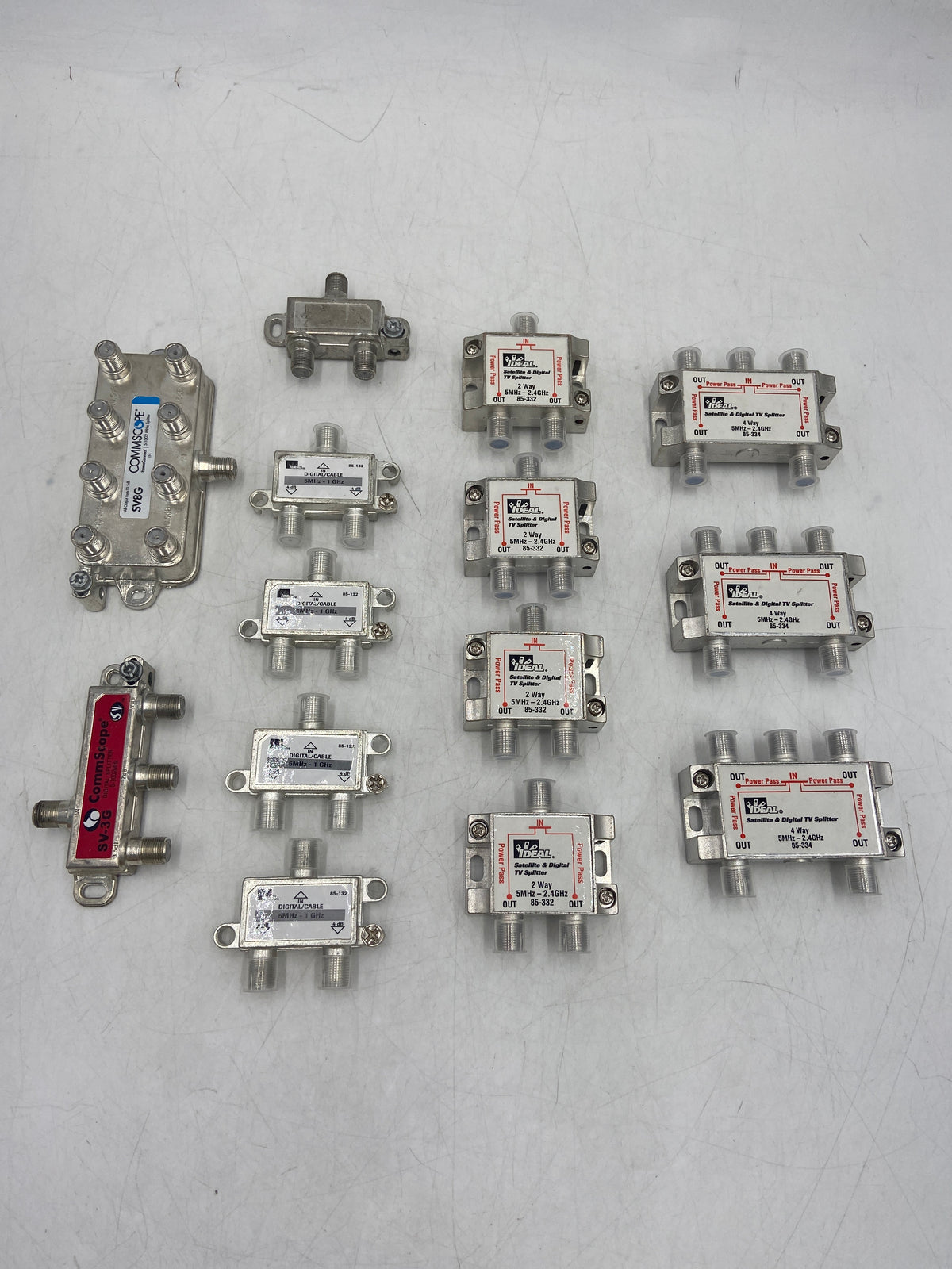 New Open Box LOT OF 13 Mixed Electrical TV Splitters