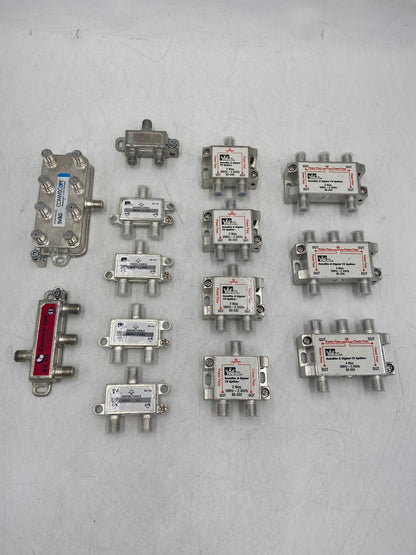 New Open Box LOT OF 13 Mixed Electrical TV Splitters