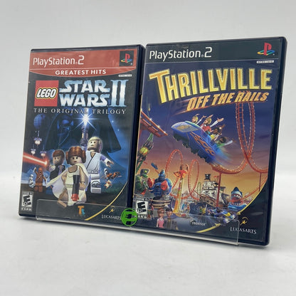 Lot of 2 Sony PlayStation 2 PS2 Games Star Wars and Thrillville