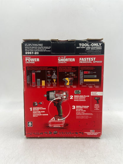 New Milwaukee 2967-20 M18 18V 1/2" High Torque Impact Wrench w/ Friction Ring