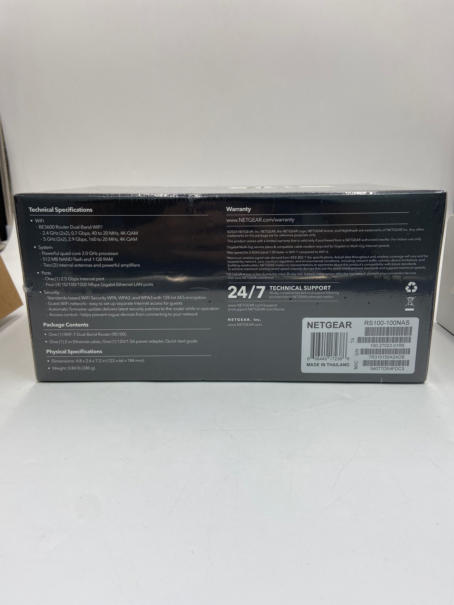 New NIGHTHAWK RS100 Dual-Band Router WiFi 7