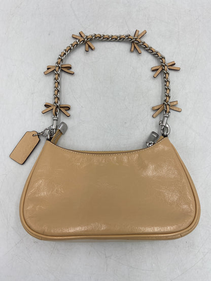 New Coach Teri Mini Crossbody Bag With Bows Crinkle Leather/Silver/Light Sand Designer Bag CDW68