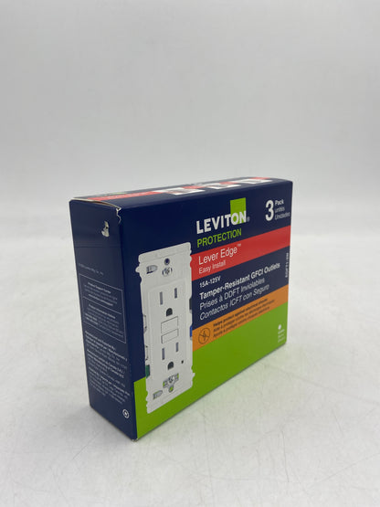 New Leviton 15A-125V Lever Edge Tamper-Resistant GFCI Outlets EGFT1-3W