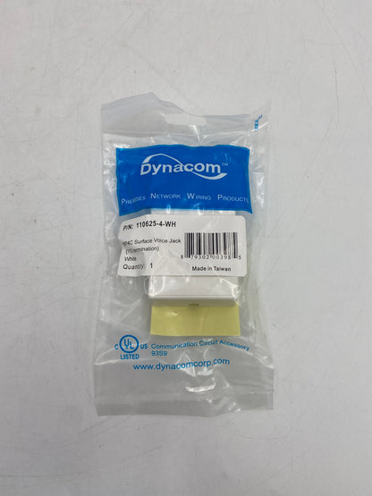 New Open box dynacom LOT OF 6p4c SFJ Surface Voice Jack 110625-4-WH 110 TERMINATION