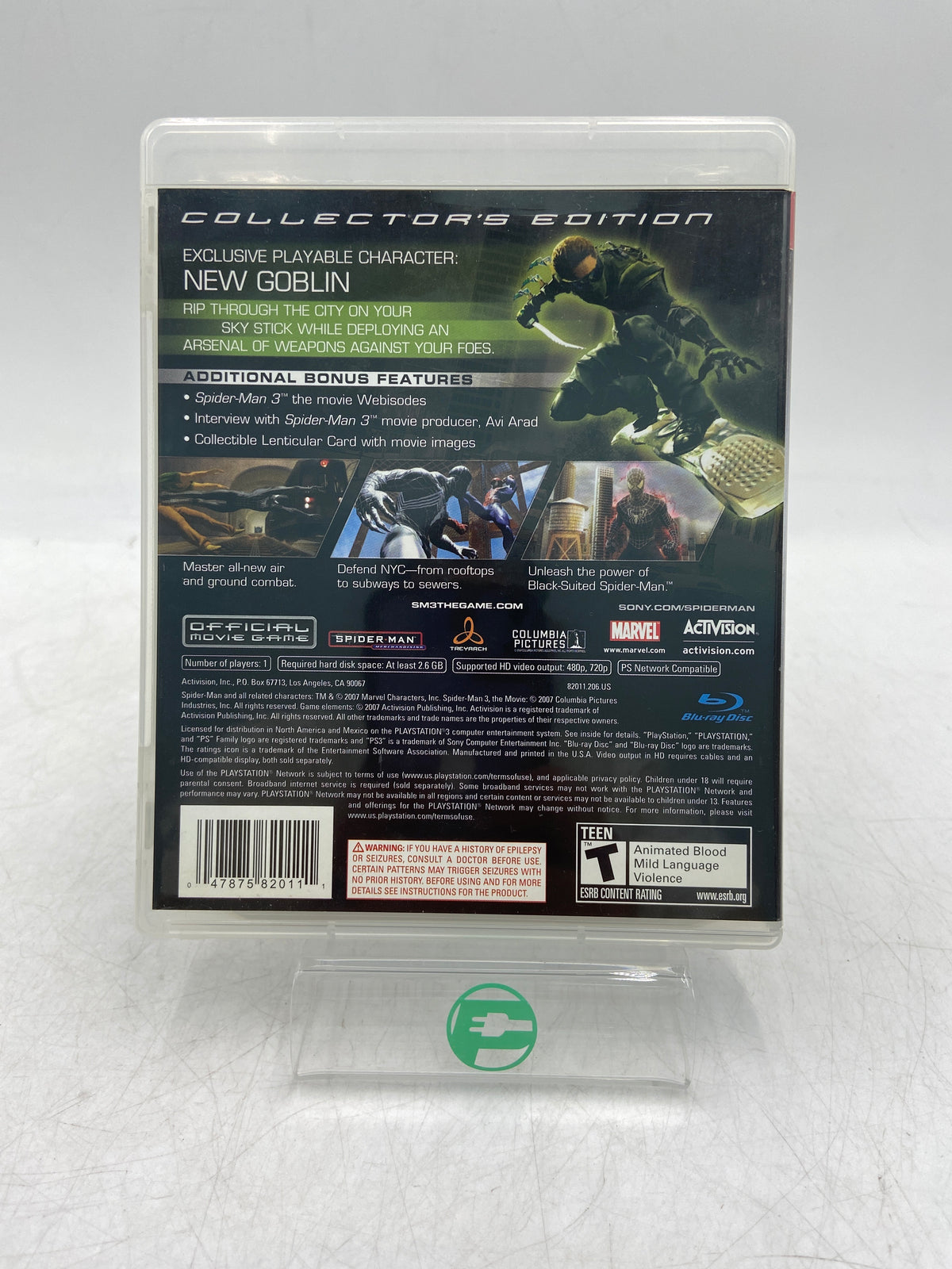 Spiderman 3 [Collector's Edition] (Sony PlayStation 3 PS3, 2007) Video Game