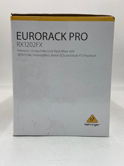 New Behringer Eurorack PRO Premium 12-Input Mic/Line Rack Mixer RX1202FX