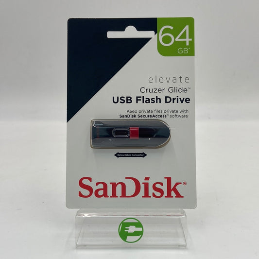New SanDisk Elevate Cruzer Glide USB Flash Drive SDCZ60-064G-T46