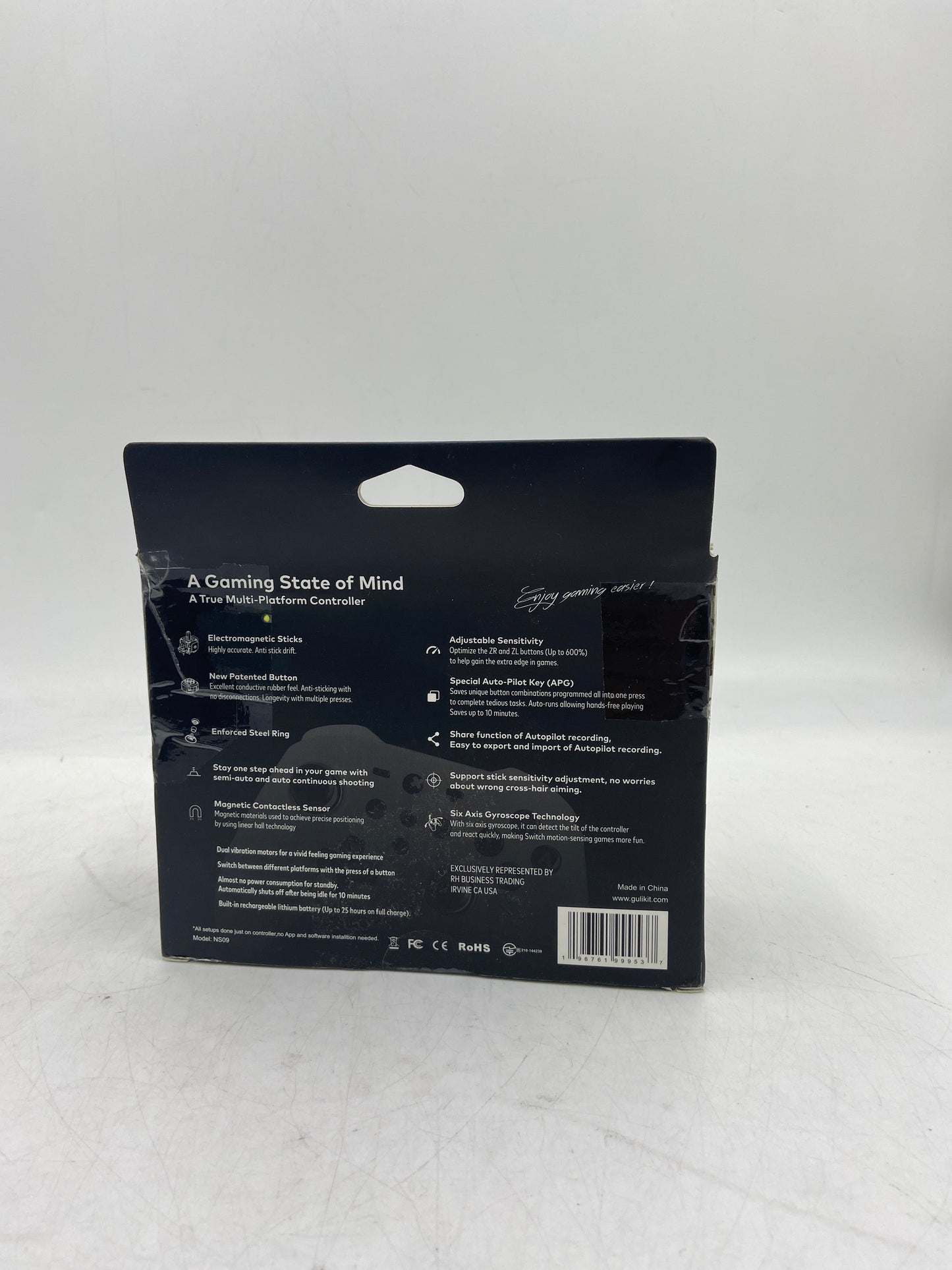 New Zen Pro for Nintendo Switch, PC, Android, iOS Wireless Gaming Controller NS09 (Black & White)