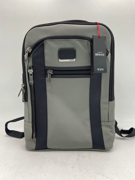 New Tumi Alpha Bravo Ballistic Nylon & Leather Davis Backpack Grey 153444-T003