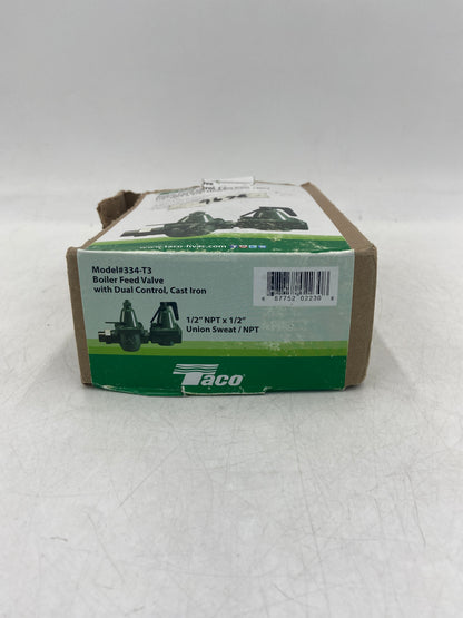 New Open Box Taco Cast Iron Boiler Feed Valve 334-T3