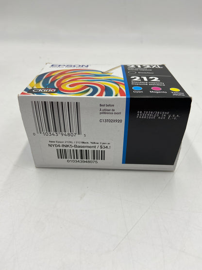 New Epson 212XL / 212 Black, Yellow, Cyan and Magenta Ink Cartridge