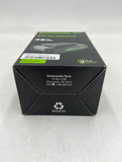 New GREENWORKS 2.0 AH BATTERY LED Indicator Rechargeable Power Tool Battery LB24A020