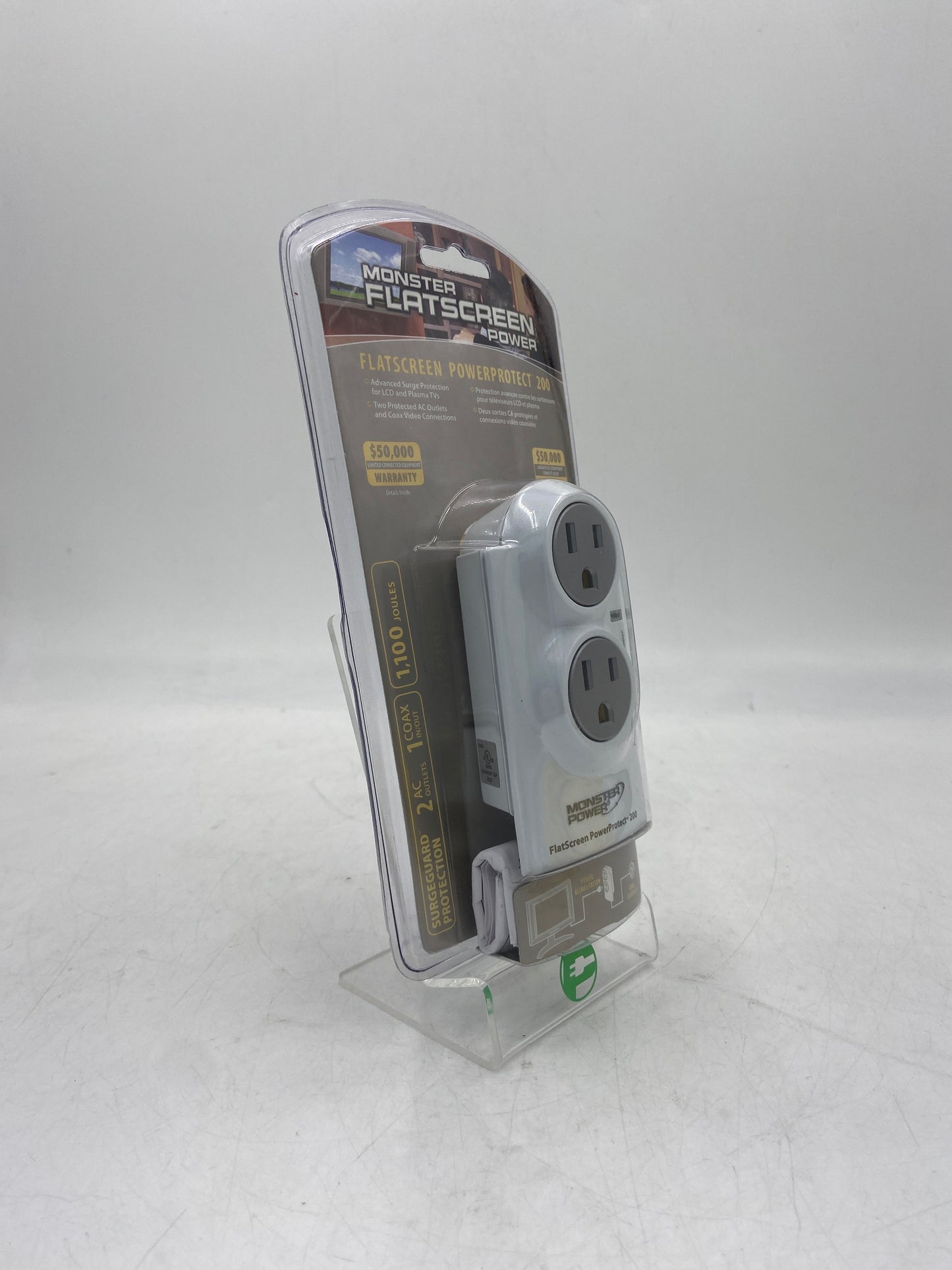 New Monster Flatscreen PowerProtect 200 Surge Guard Outlet