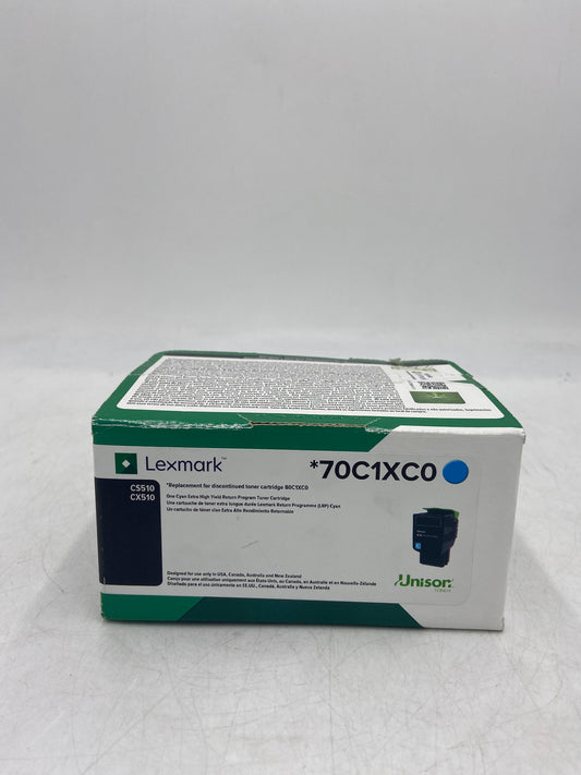 New Lexmark *70C1XC0 Cyan Ink Cartridge Ripped Box