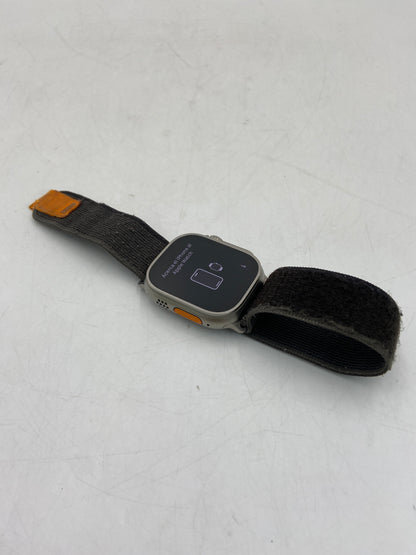 Unlocked Apple Watch Ultra 49MM Natural Titanium Gray Nylon Band