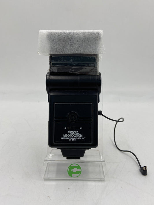 FOCAL M500C-ZOOM -Not Tested- Auto Electronic Camera Flash Unit 20-01-37