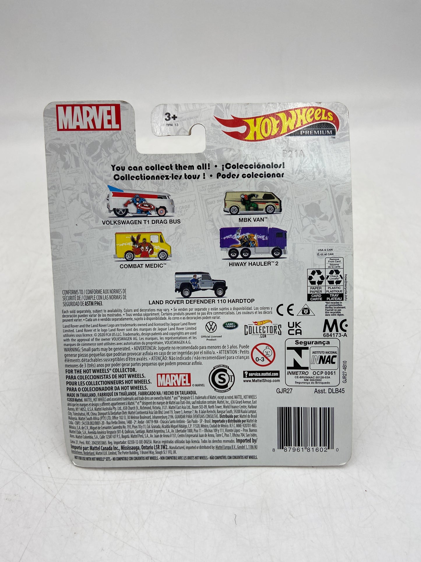 New Hot Wheels Premium Marvel Bundle Lot of 4 Marvel Comics DLB45