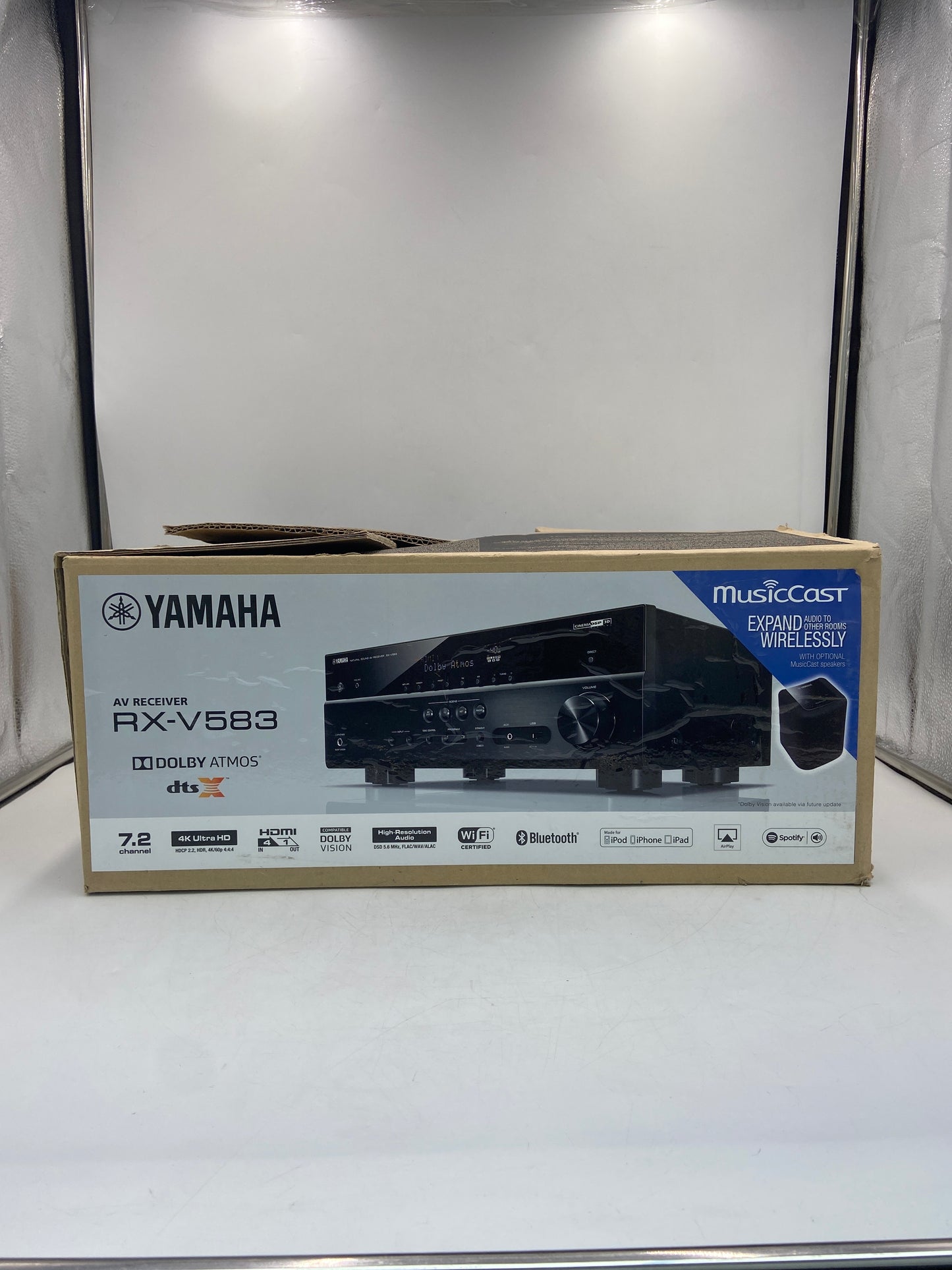 New Open Box Yamaha RX-V583 AV Receiver / Ampli-Tuner for Audio & Video Black ZW63180