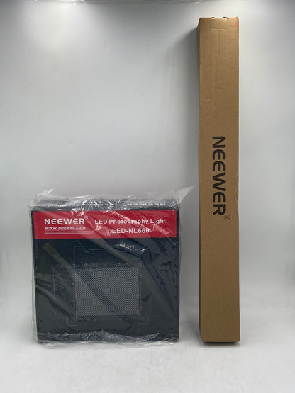 New Neewer BI-Color 660 Black/Gold LED Light with Barndoor 40W 3300 Lux/1m LED Photography Light LED-NL660