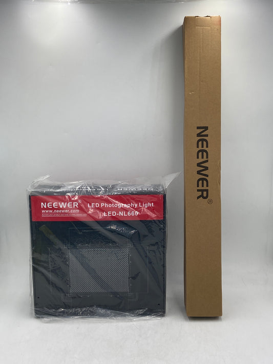 New Neewer BI-Color 660 Black/Gold LED Light with Barndoor 40W 3300 Lux/1m LED Photography Light LED-NL660