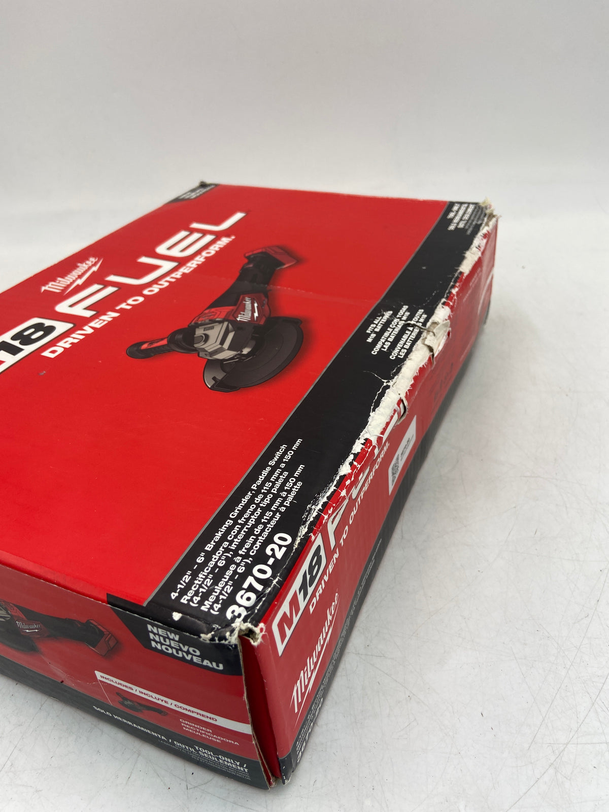 New Milwaukee 3670-20 M18 18V 4-1/2"-6" Braking Grinder, Paddle Switch Power Tool Only