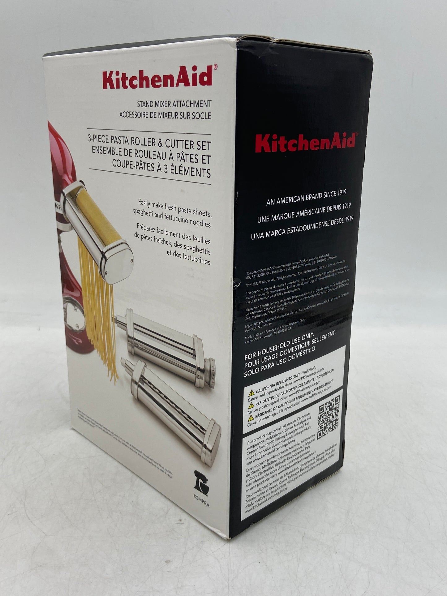 New Kitchen Aid 3-Piece Pasta Roller & Cutter Set Stand Mixer Attachment KSMPRA