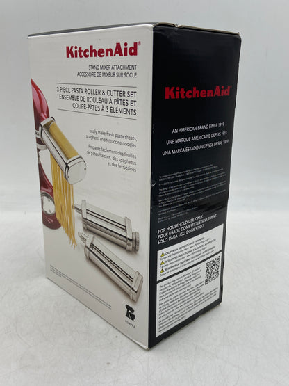 New Kitchen Aid 3-Piece Pasta Roller & Cutter Set Stand Mixer Attachment KSMPRA