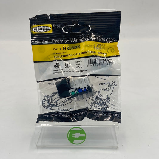 New Hubbell XCelerator Cat6 Universal Wiring Circuit Accessory HXJ6BK