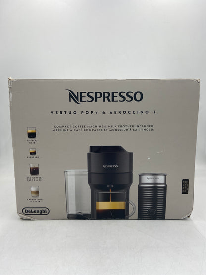 New Open Box Nespresso Vertuo Pop+ & Aeroccino 3 Compact Coffee Machine & Milk Frother 
