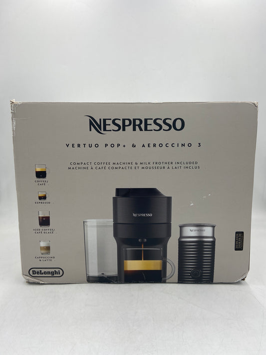 New Open Box Nespresso Vertuo Pop+ & Aeroccino 3 Compact Coffee Machine & Milk Frother 