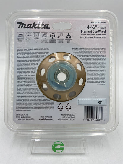 New Makita 4-1/2" Diamond Cup Wheel A-96403