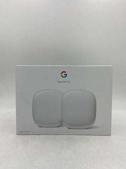 New Google Nest Wifi Pro Tri Band Mesh Router System GA03689 US Snow 2 Pack