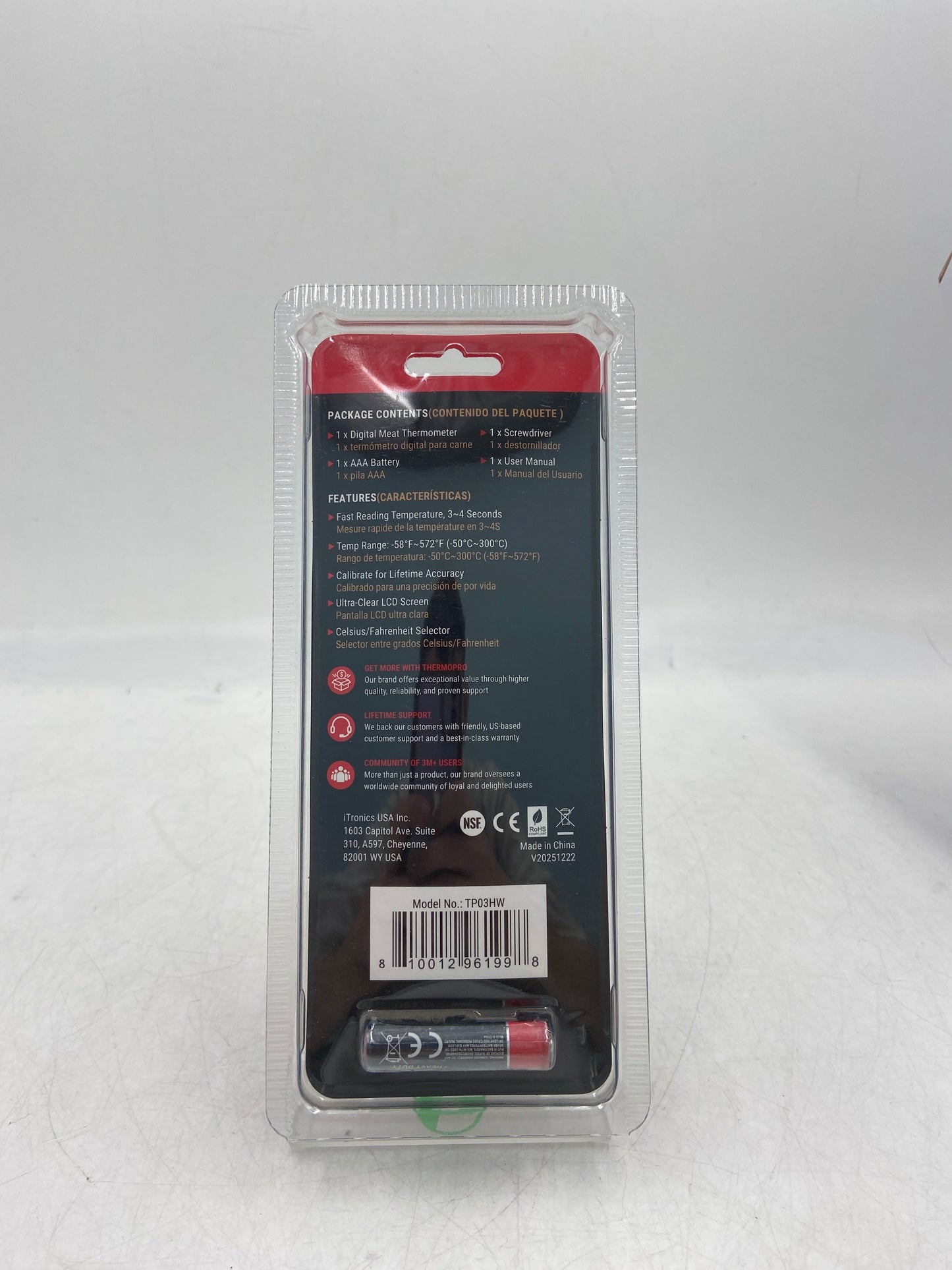 New ThermoPro Digital Instant Read Meat Thermometer Ultra Clear LCD  TP03HW