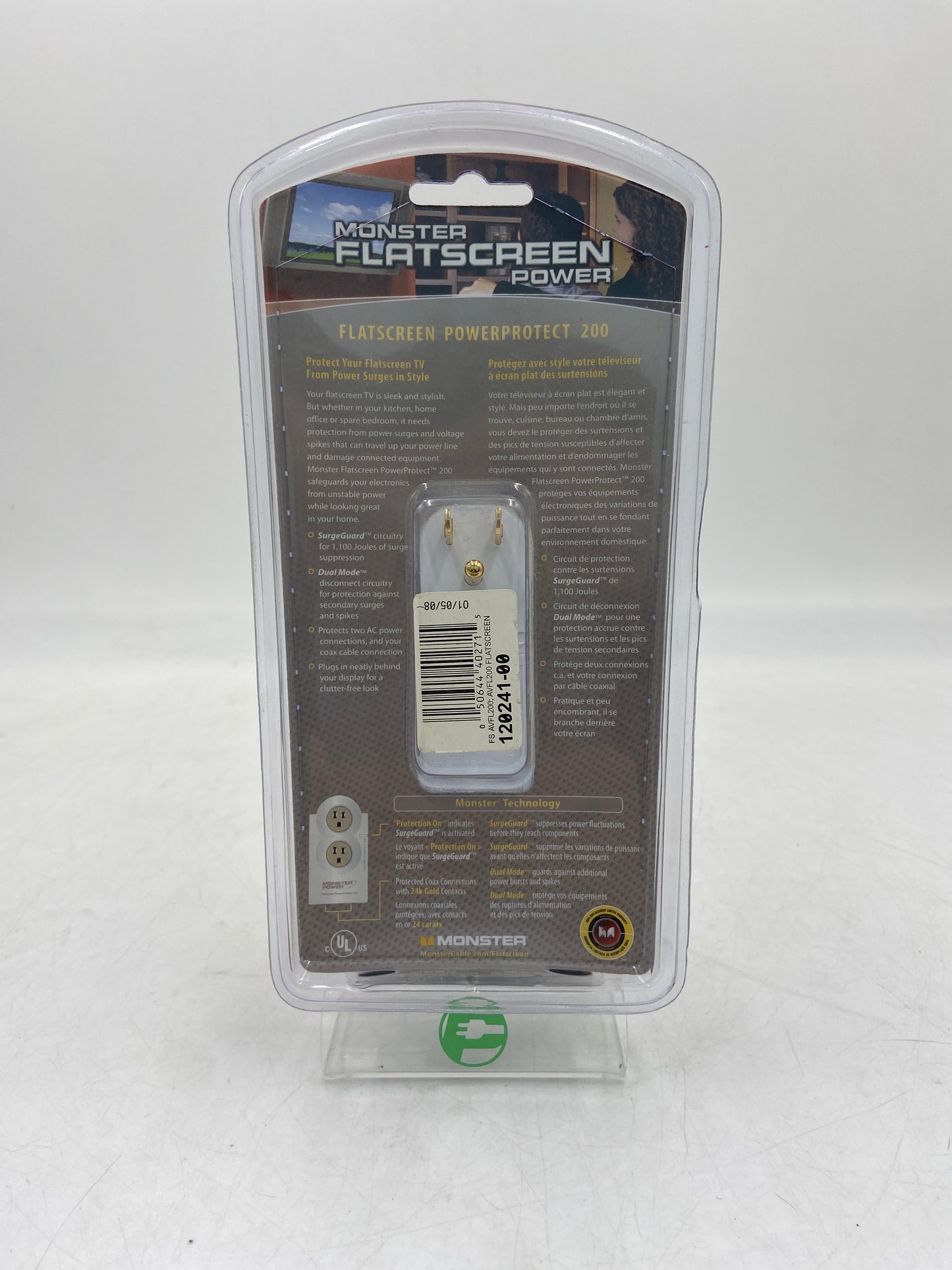 New Monster Flatscreen PowerProtect 200 Surge Guard Outlet