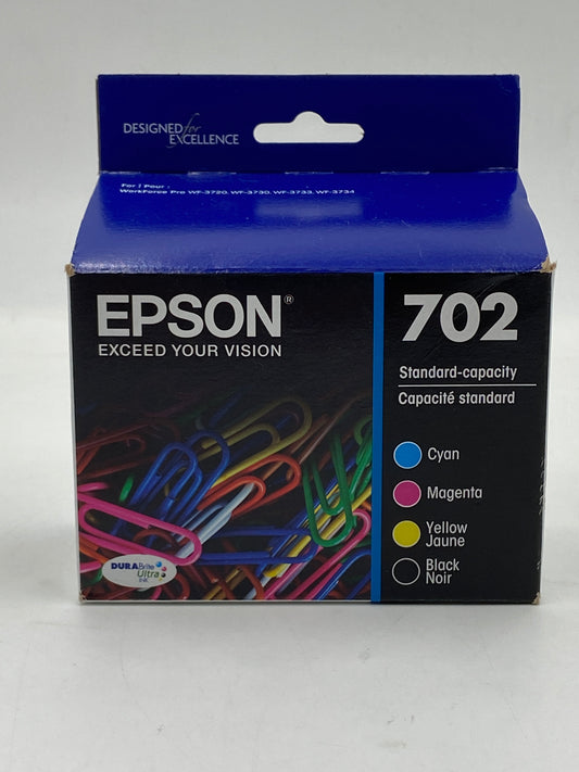 New Epson 702 Black, Yellow, Cyan and Magenta Ink Cartridge