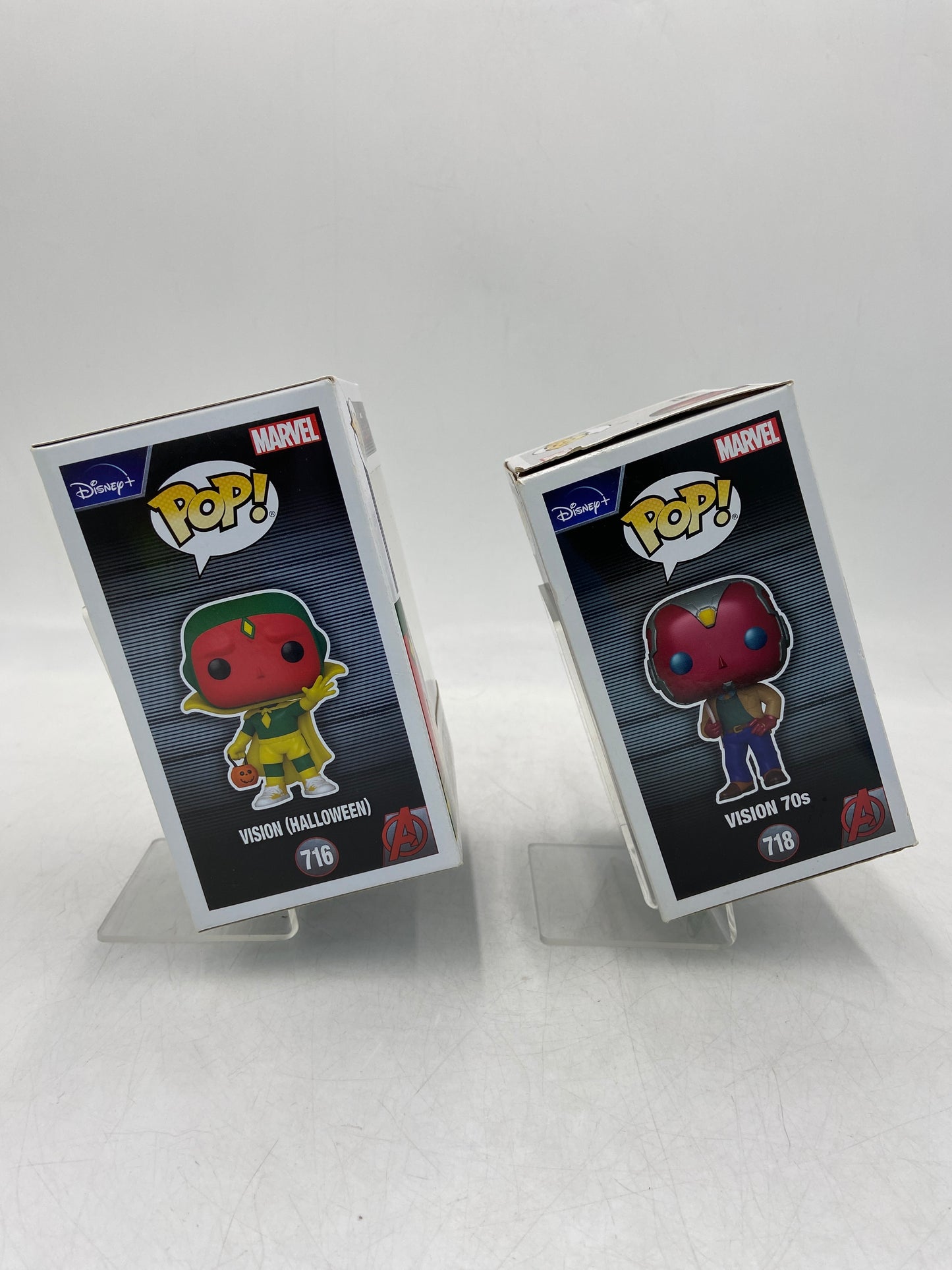 New Funko POP! Lot of 2 - Marvel Vision (Halloween) & Vision 70's Vinyl Action Figure 716718