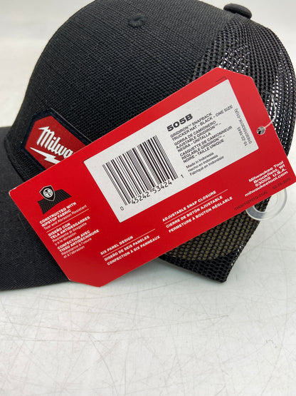 New Milwaukee Gridiron Black Trucker Hat Snapback Trucker Hat 505B
