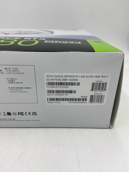 New Open Box Geforce RTX Zotac Gaming 4080 Super White Edition Graphics Card GPU 16GB