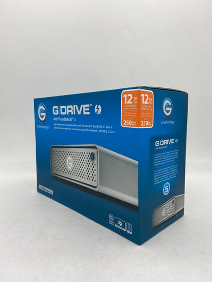 New G-Technology G-Drive Thunderbolt 3 12TB / 12000GB Silver High Performance External  Hard Drive 0G05383