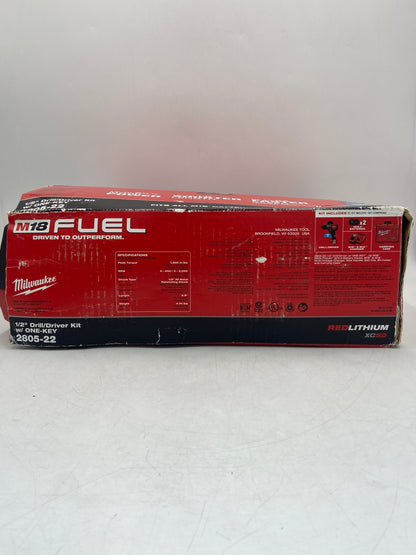 New Milwaukee 2805-22 M18 18V 1/2" Drill Driver Tool Kit, with ONE Key