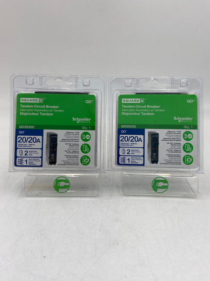 New Schneider Electric Lot of 2 Square D 20/20a  Tandem Circuit Breaker 24507