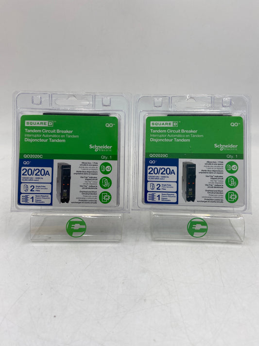 New Schneider Electric Lot of 2 Square D 20/20a  Tandem Circuit Breaker 24507