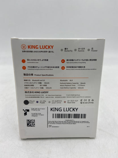 New King Lucky Clip On BlueTooth EarBuds Black Noise Canceling Wireless Open Ear