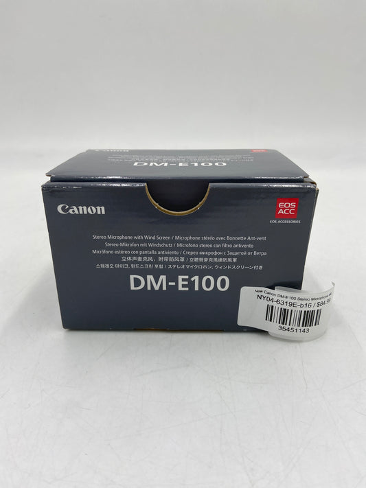 New Canon DM-E100 Stereo Microphone with Wind Screen 4474C001
