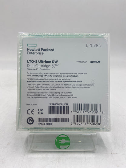 New Hewlett Packard LTO-8 Ultrium RW 30TB 5 Pack Backup Tape Data Cartridge Q2078A
